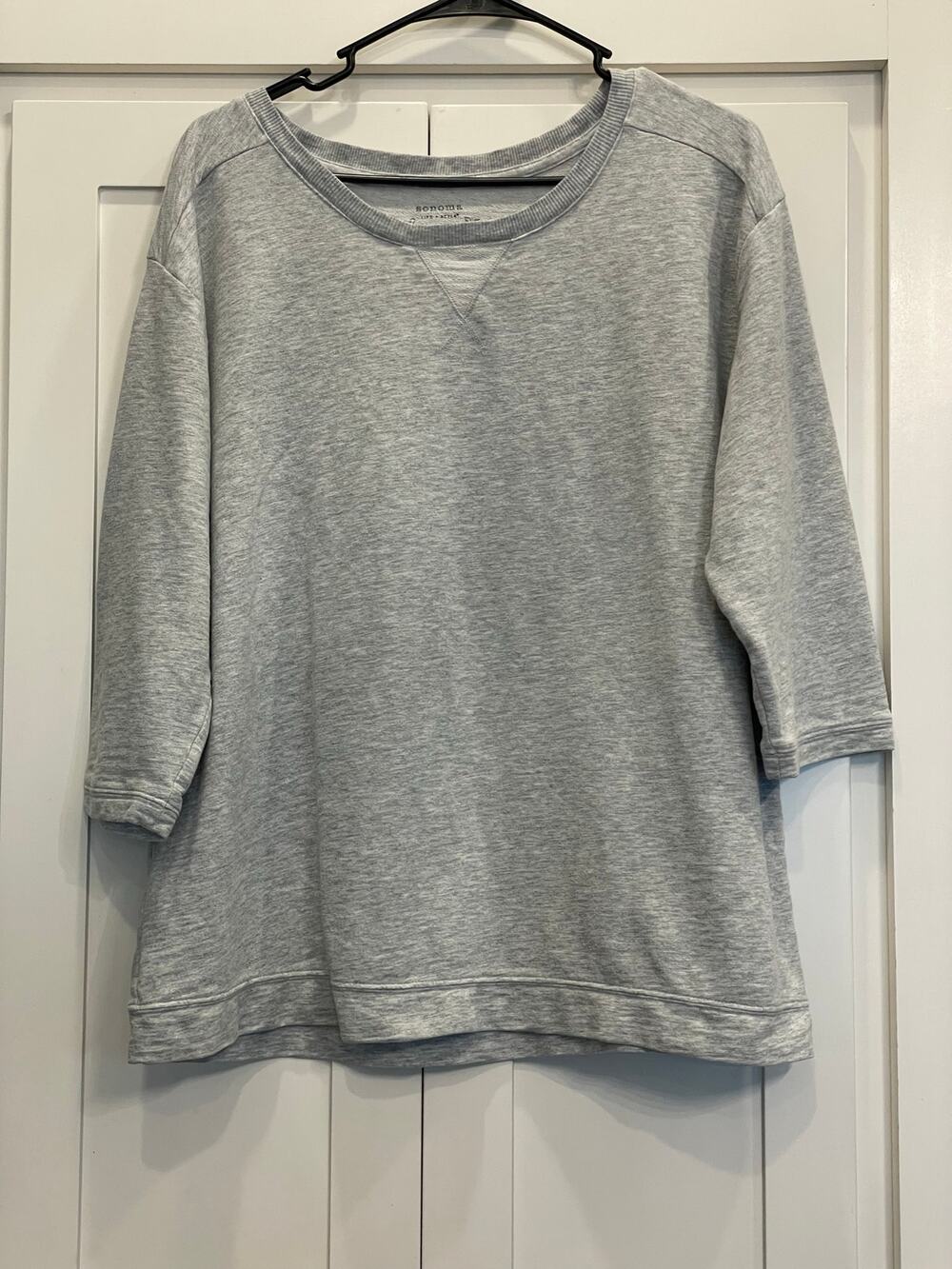 Sonoma Gray 3/4 length sleeve light sweatshirt XL